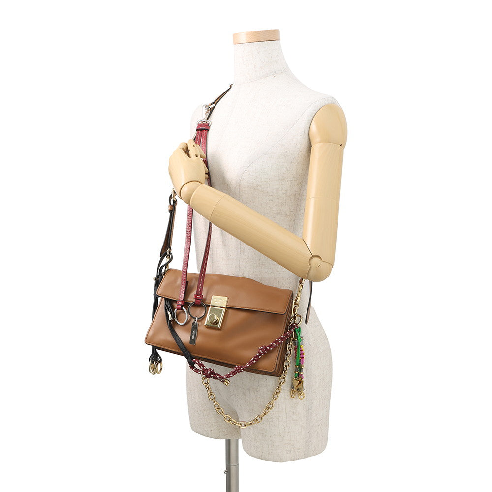PRADA 2024 Bag Charm Soft Sound Leather Shoulder Brown1BD379 Leather Size Small