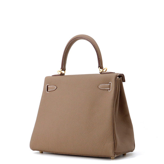 HERMES Kelly Retourne Etoupe Togo Leather Size 25