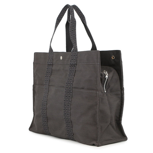 HERMES Her Line Tote Gray Canvas Size GM