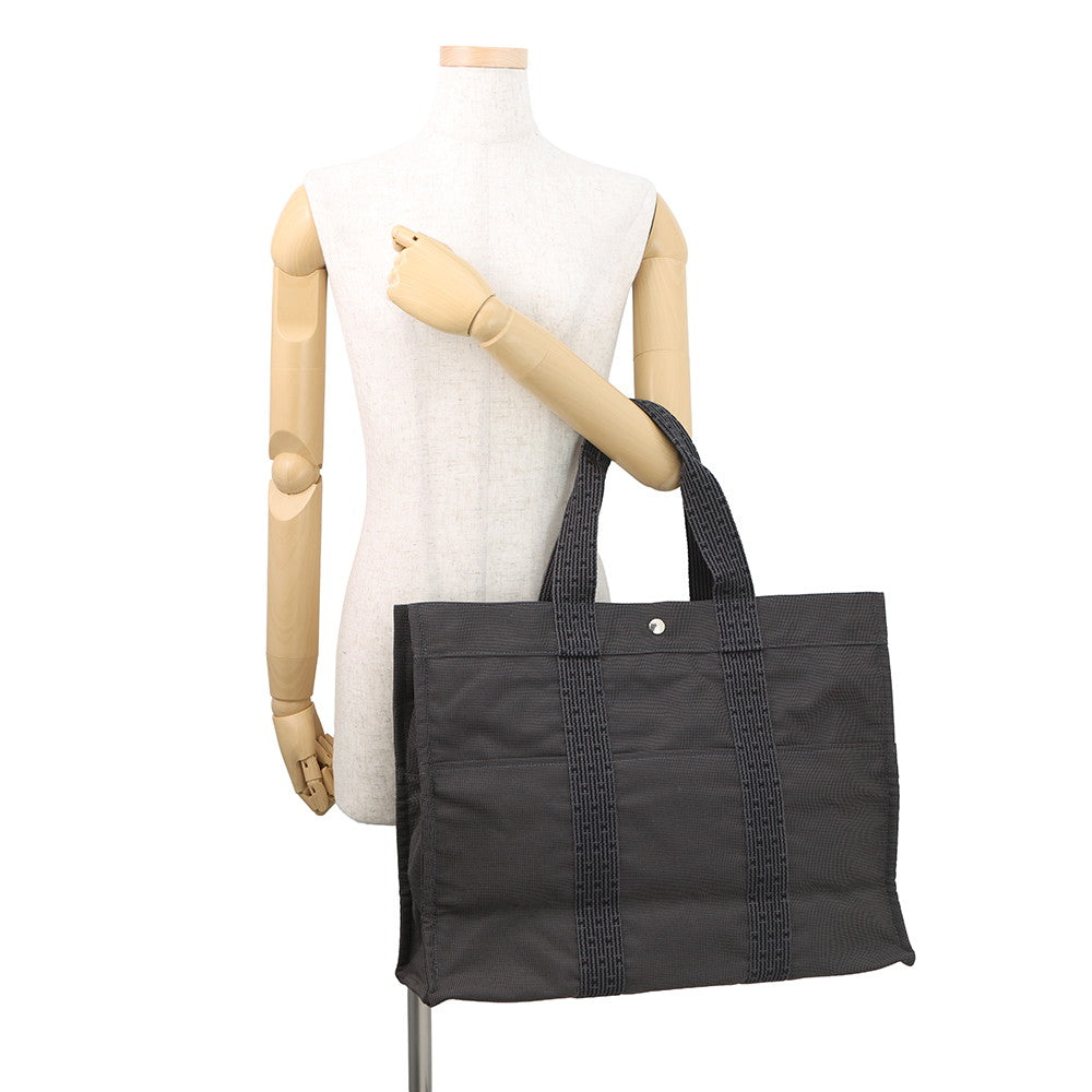 HERMES Her Line Tote Gray Canvas Size GM