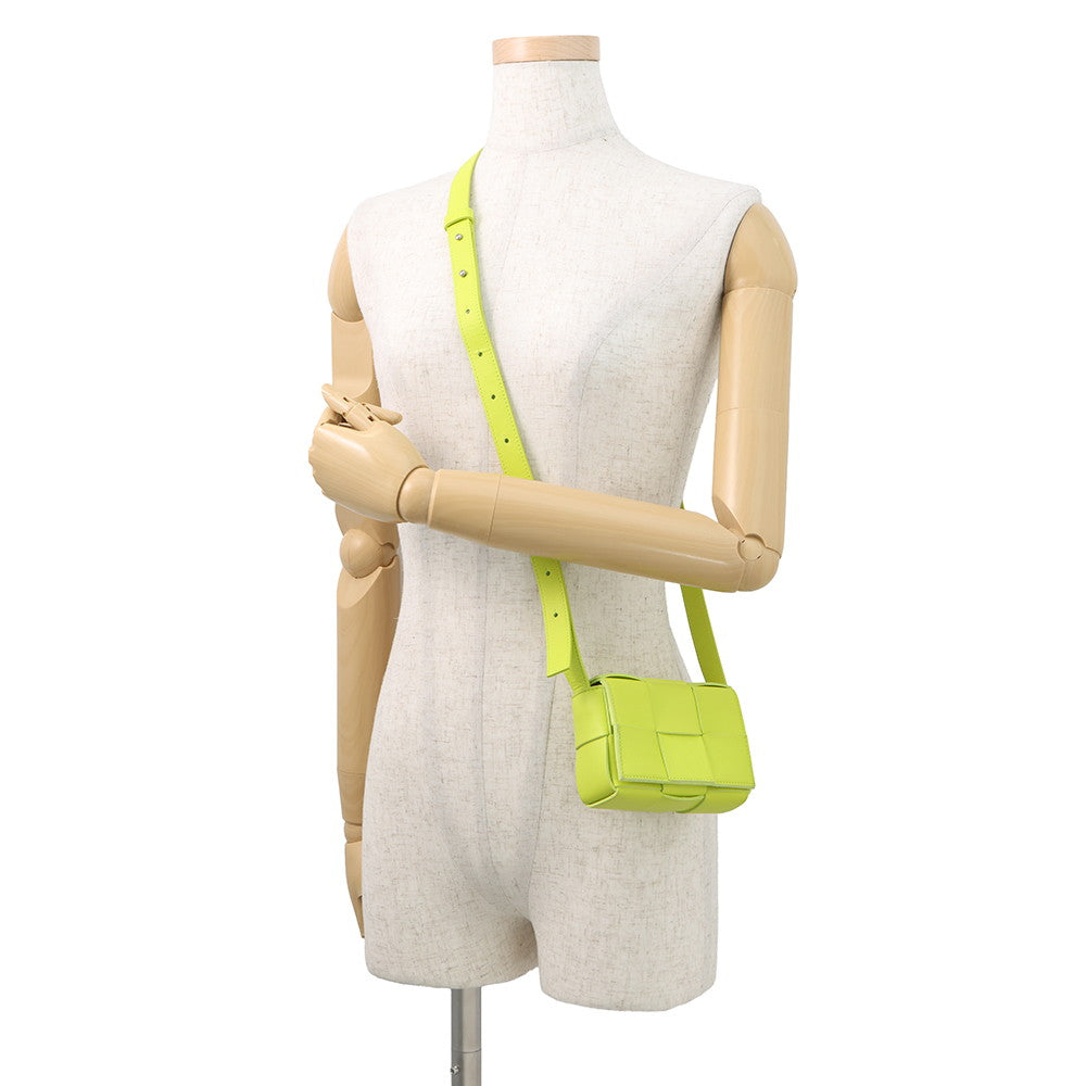 Bottega Veneta Candy Cassette Mini Shoulder Bag Acid kiwi666688 Lambskin