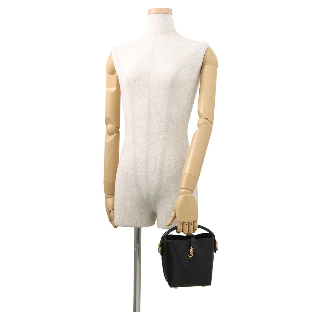 SAINT LAURENT PARIS LE 37 Shoulder Bucket Black765870 Leather Size Mini
