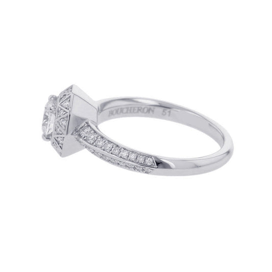 Boucheron Etoile de Paris Solitaire Ring Size 51/#11JSL00342 Pt950