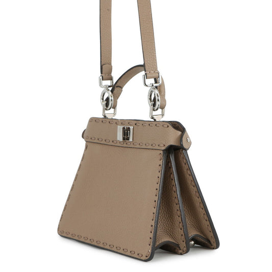 FENDI Peekaboo Selleria I see you Gray8BN335 Leather Size Petit