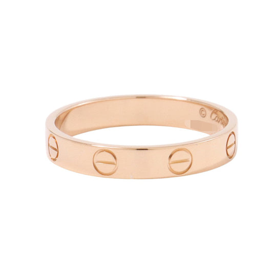 CARTIER Mini Love Ring Size Small/57/#17B4085200 18K Pink Gold
