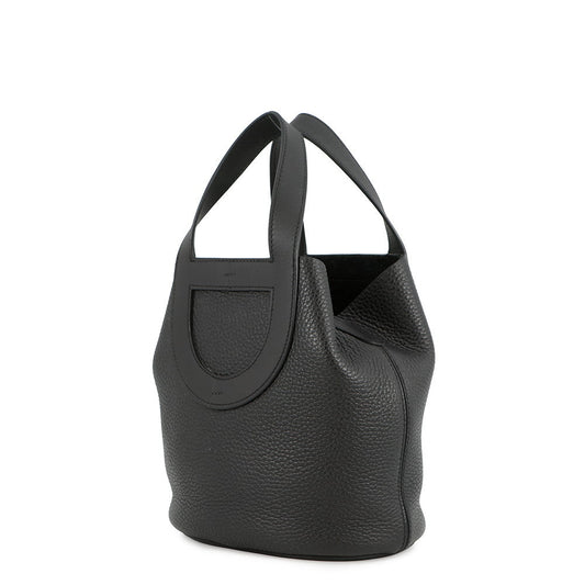 HERMES in-the-loop Tote Bag Black Taurillon Clemence Swift Leather Size 18