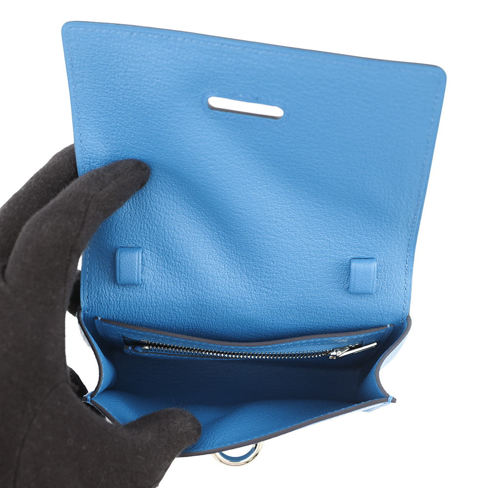 HERMES Chaine d'Ancre Compact Blue Cerise Chevre Myzore Goatskin