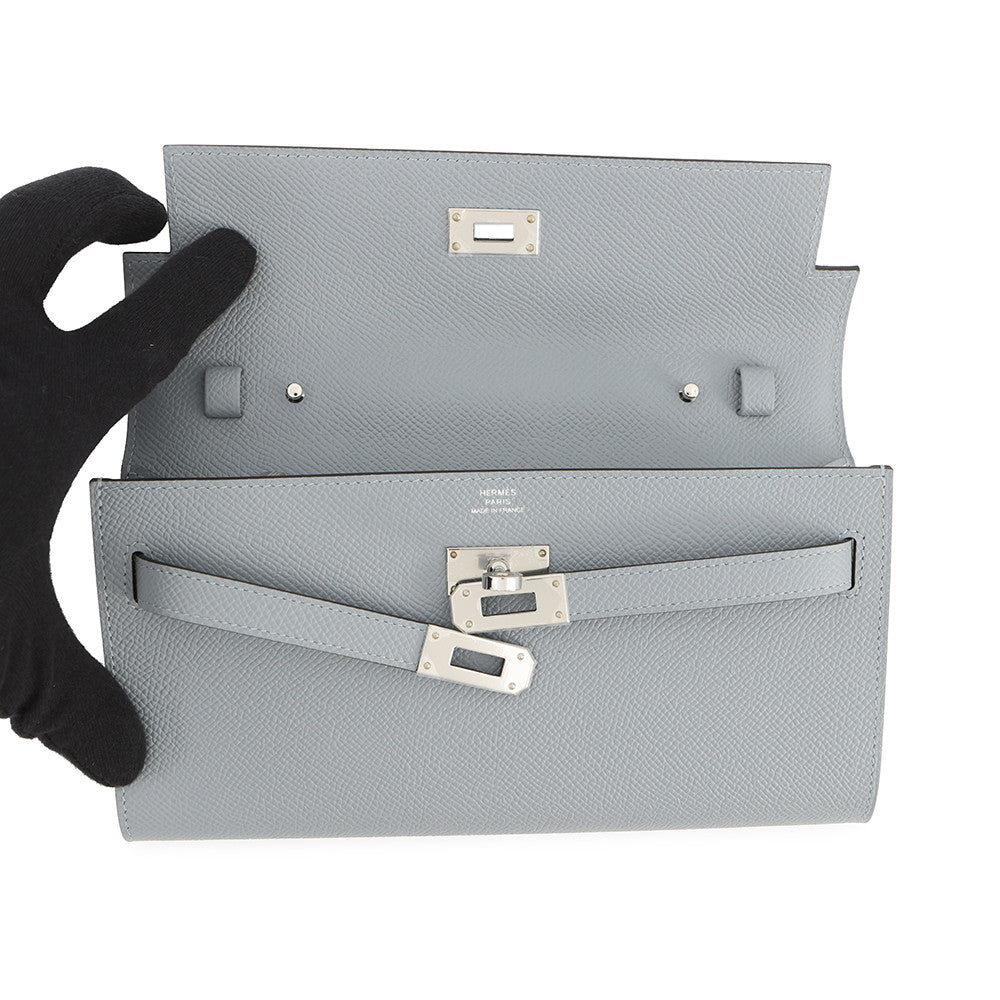 HERMES Kelly wallet long to go Green Pantan Epsom