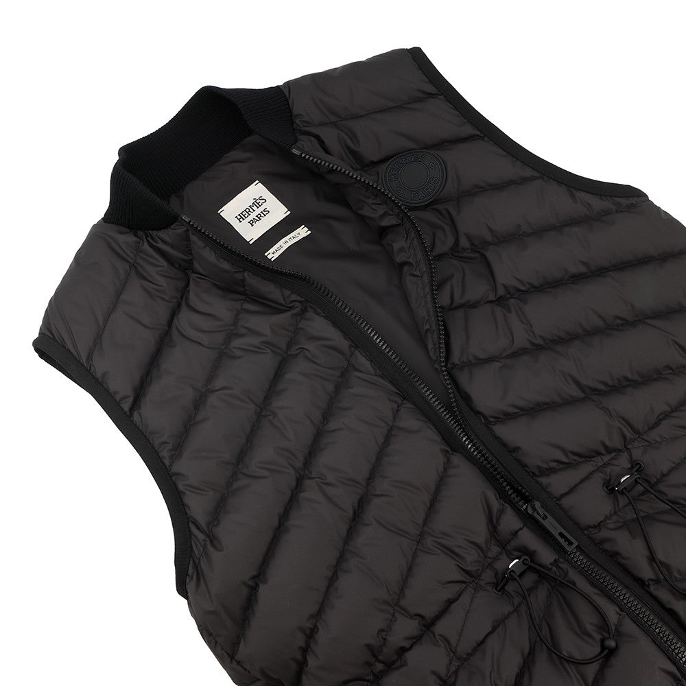 HERMES Crude cell down vest with patches Size 34 Black3H0156DA Polyester100%