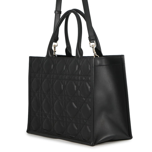 Dior Macrocannage Book Tote Bag BlackM1324OWHP Calf Leather Size Medium