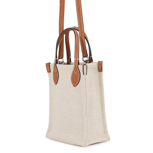 GUCCI Super Mini Tote Bag Ivory/Brown799300 Canvas Leather
