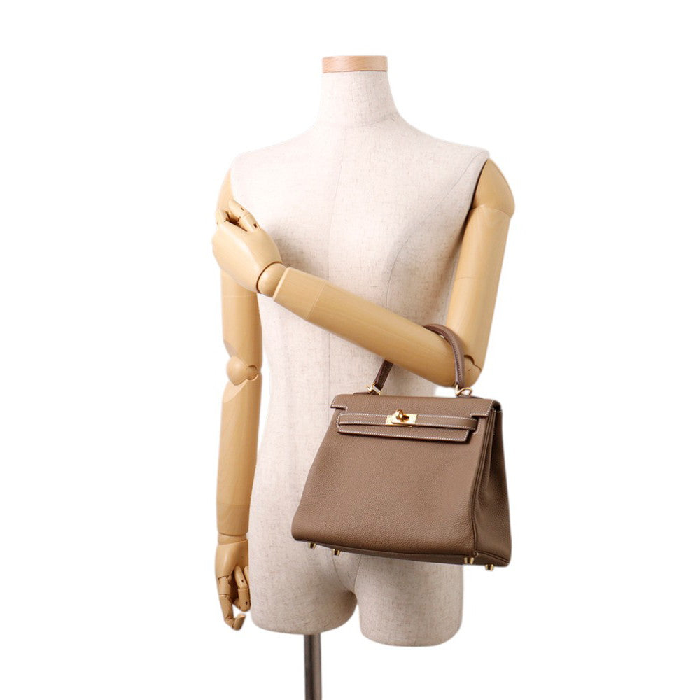 HERMES Kelly Retourne Etoupe Togo Leather Size 25