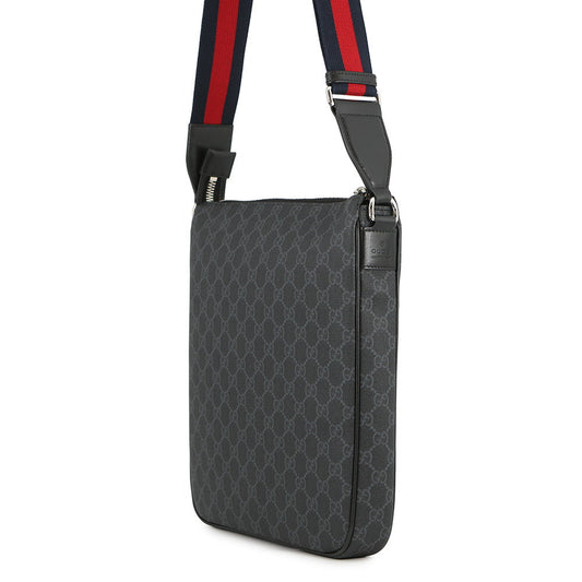 GUCCI GGBlack Shoulder Bag Black792081 FADJA GG Supreme Leather