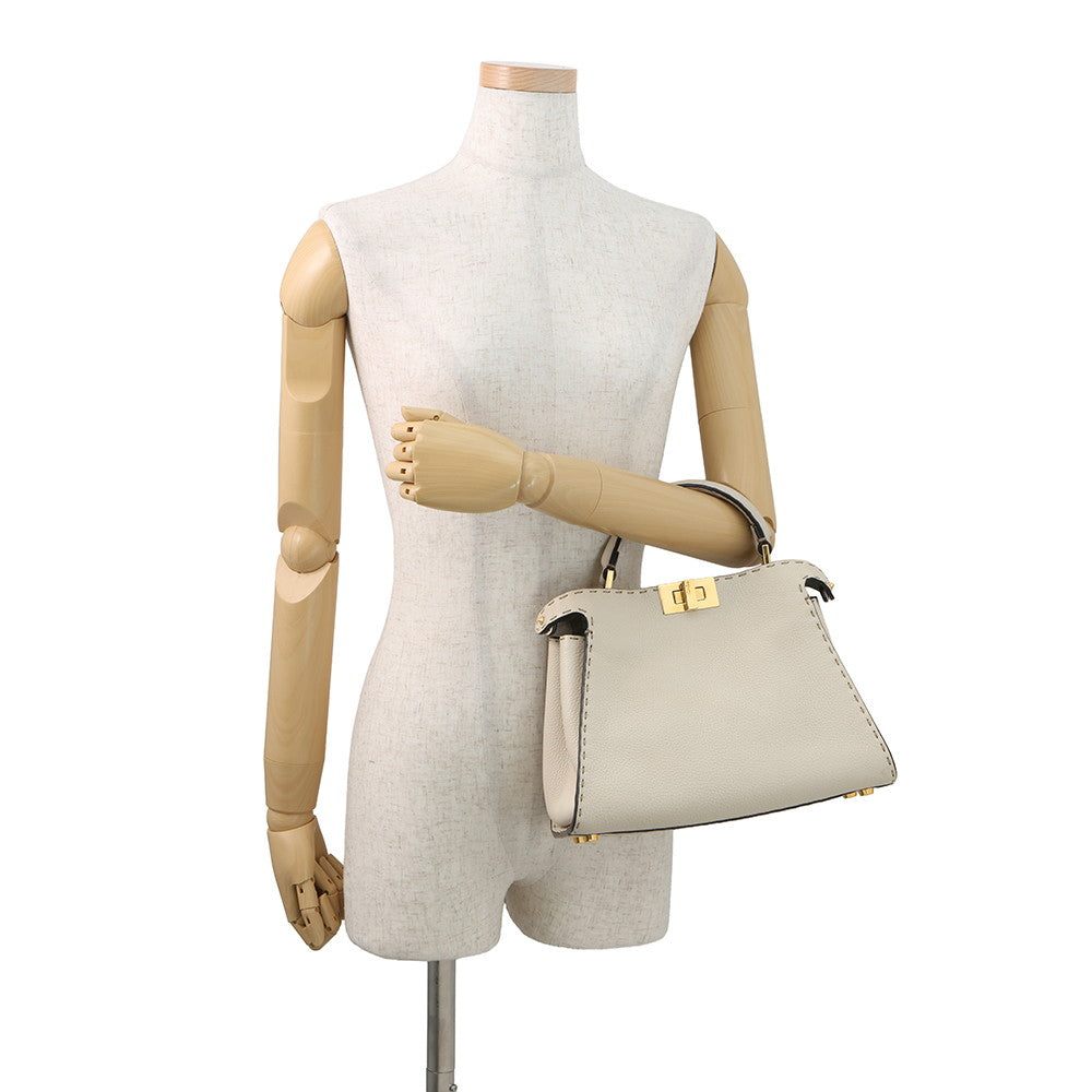 FENDI Peekaboo Iconic Essential Beige8BN302 Leather