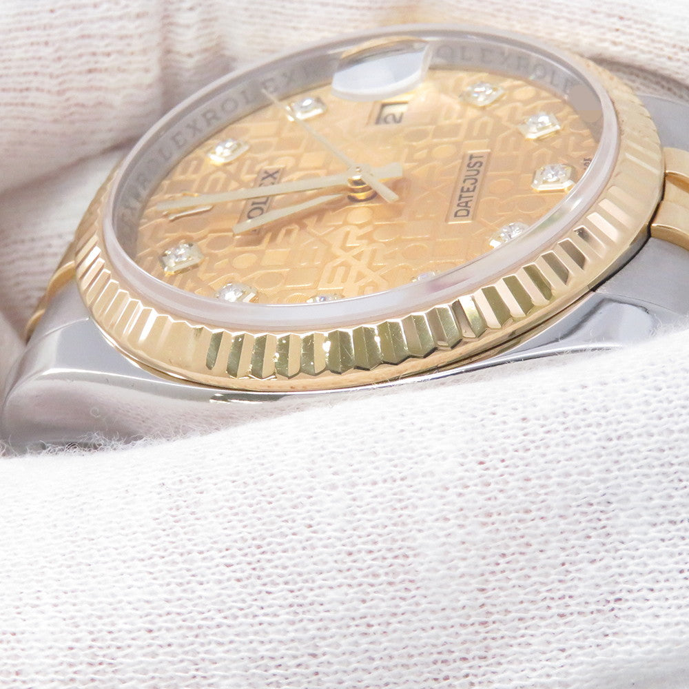 ROLEX Datejust W36mm Stainless Steel K18YG Champagne con Pewter Dial116233G