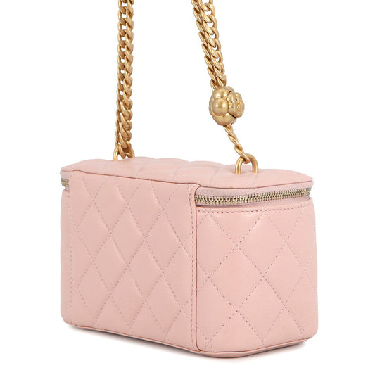 CHANEL Matelasse Camellia Vanity Chainshoulder Bag PinkAP3301 Lambskin