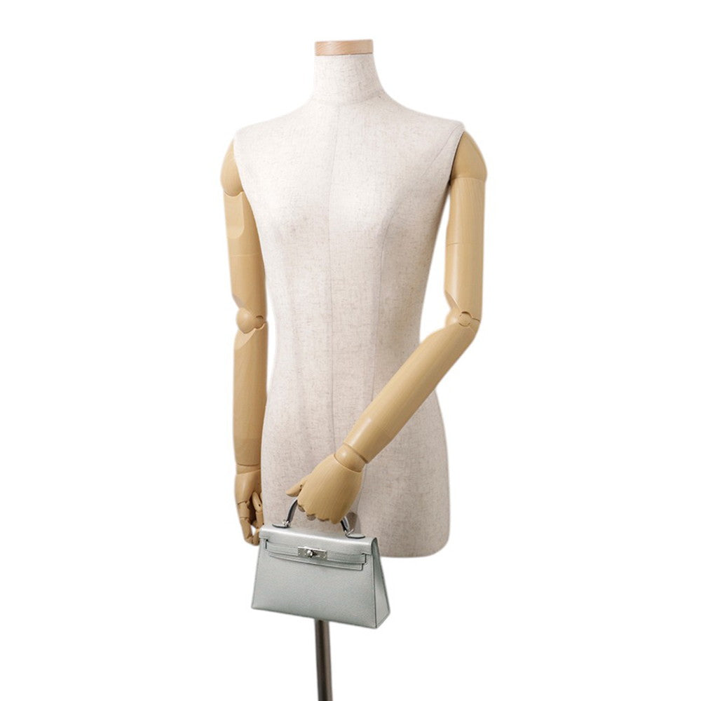 HERMES Mini Kelly 2 Argent Chevre Shamqila