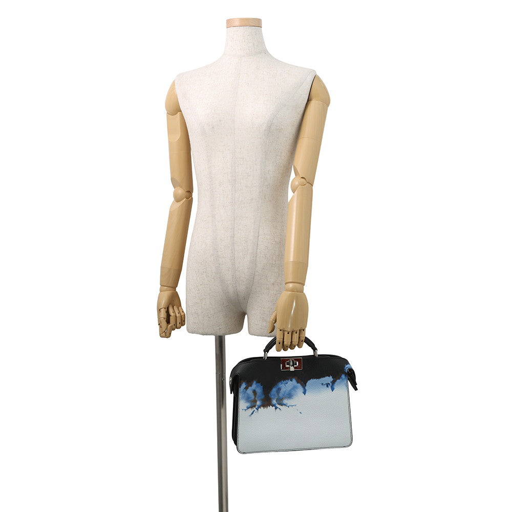 FENDI Peekaboo I.C.U. X-Cross Black/White/Blue7VA530 Leather Size Small