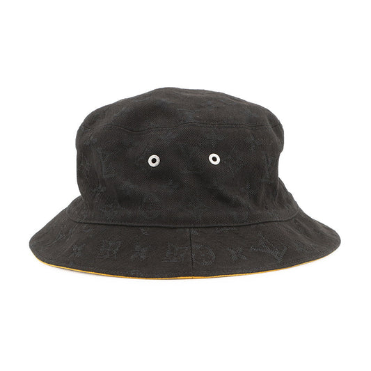LOUIS VUITTON Hat・MonogramDenim Bucket Hat Size 58 Black/YellowM76208 Cotton60% Polyester40%