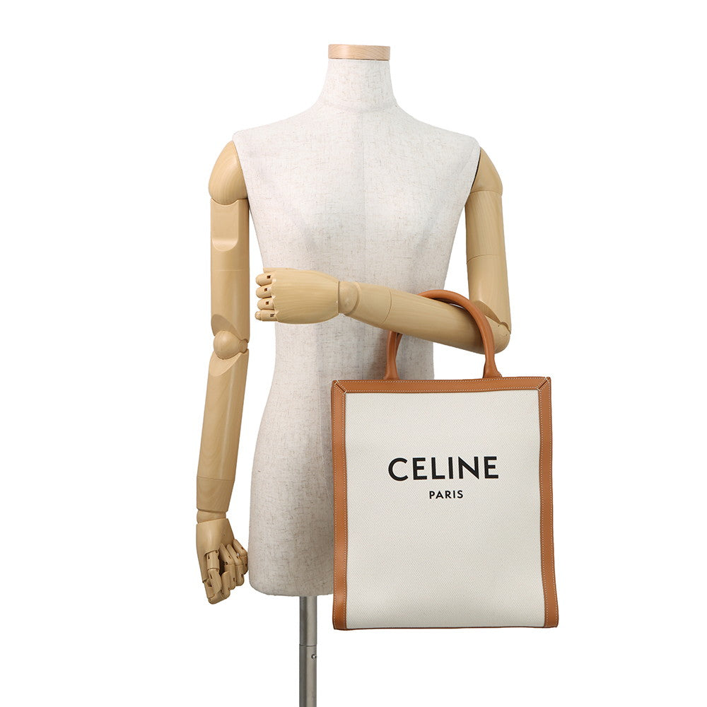 CELINE Vertical hippopotamus Natural/Tan192082 Canvas Leather Size Small