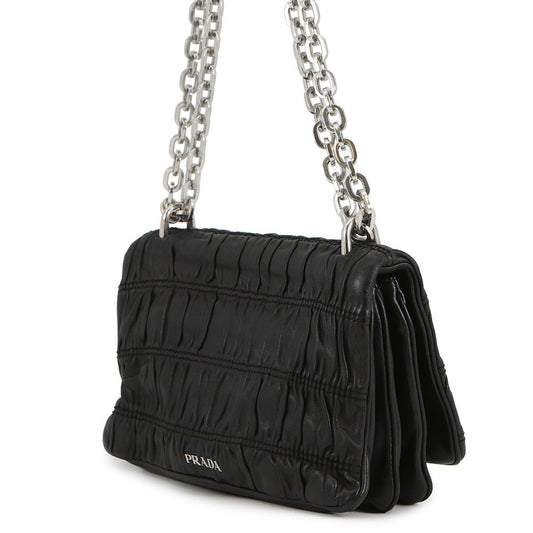 PRADA ChainShoulder Bag Black Leather