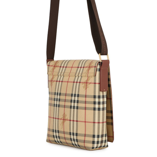 BURBERRY Messenger bag Beige/Brown PVC Leather