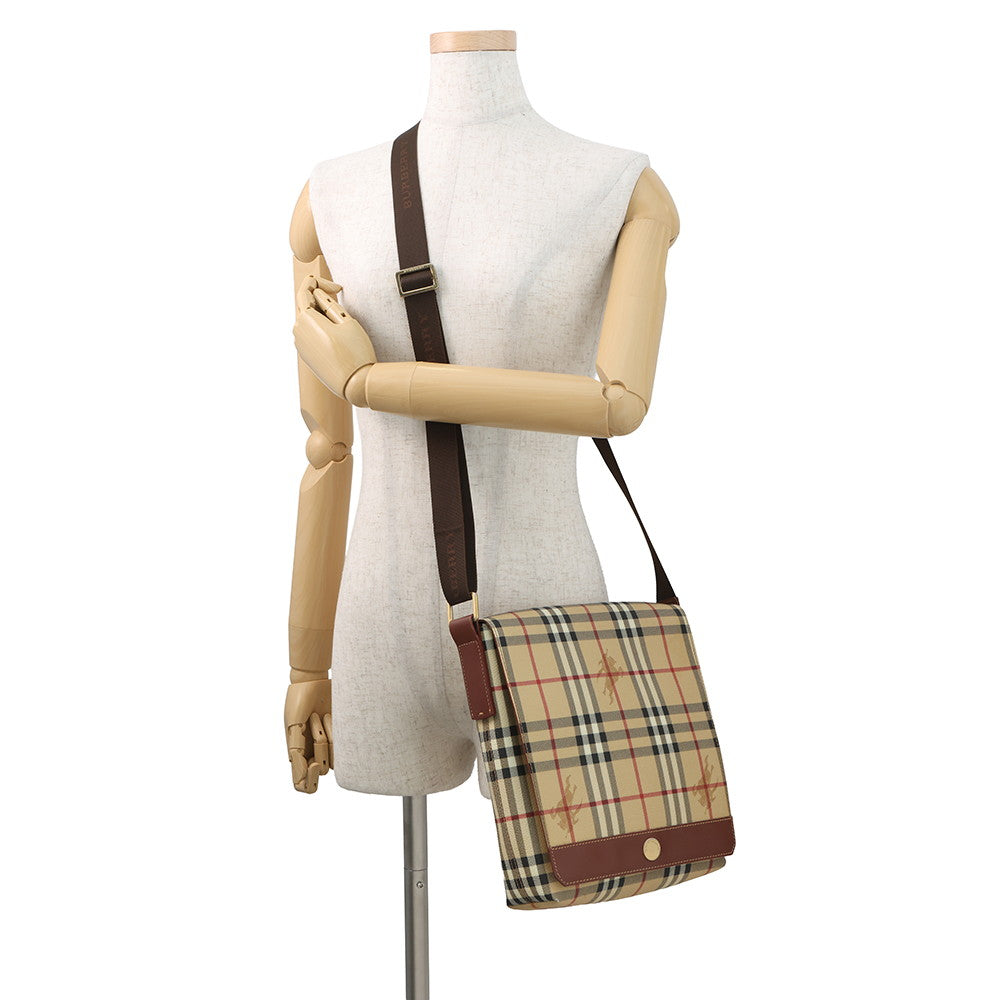 BURBERRY Messenger bag Beige/Brown PVC Leather