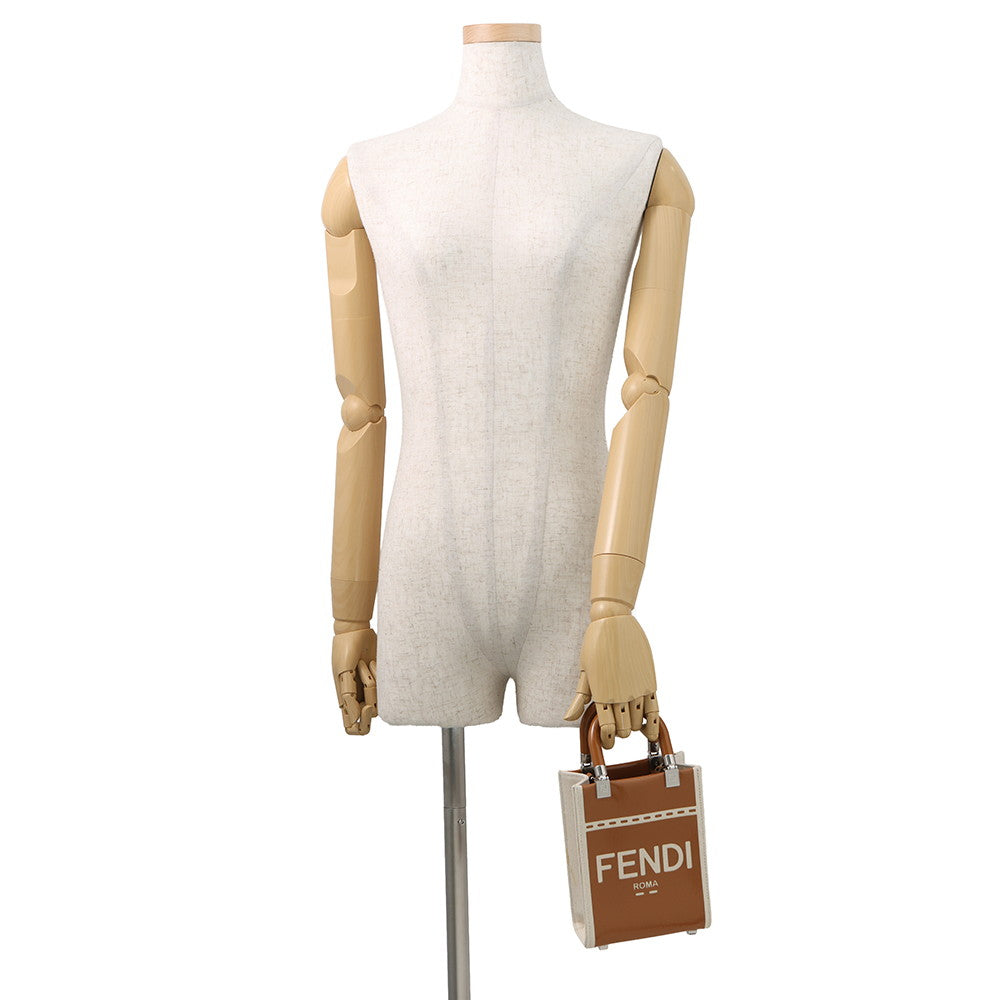 FENDI Sunshine shopper Brown/Ivory8BS051 Canvas Size Mini