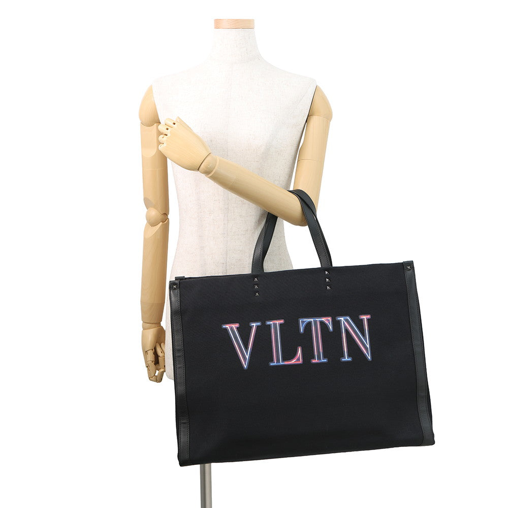 Valentino Garavani VLTN Tote Black Canvas Leather