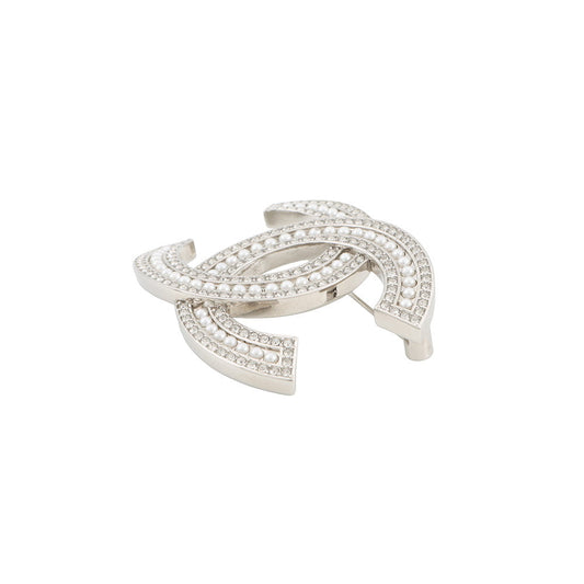 CHANEL CC Logo BroochABD463 Metal Rhinestone Faux Pearl