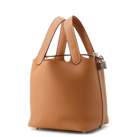 HERMES Picotin Padlock Gold Taurillon Clemence Size PM