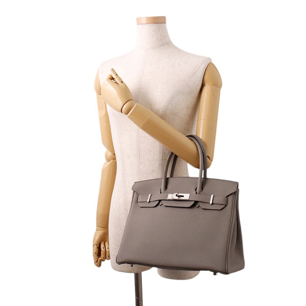 HERMES Birkin Verso SPO Etain/Blue Saphir Togo Leather Size 30