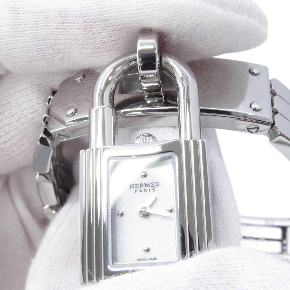HERMES Kelly Watch Mini W16mm Stainless Steel Sparkling White Lacquer DialKE4.110