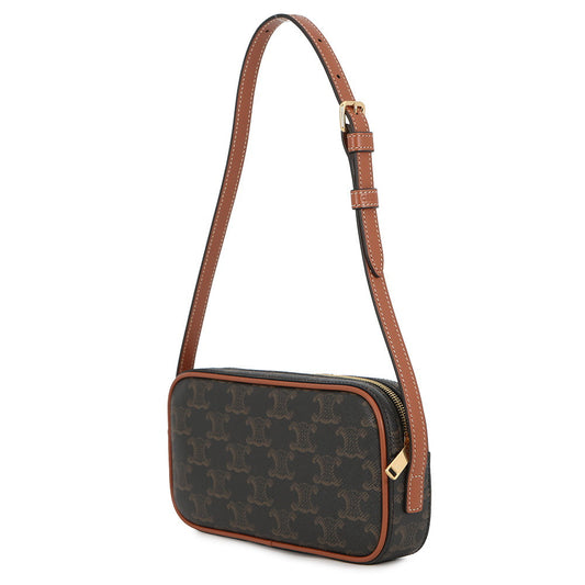 CELINE Triomphe Mini Camera Bag Tan/Multicolor10J582 PVC Leather