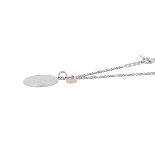 HERMES Ex Libris Necklace Size MM SV925 K18PG