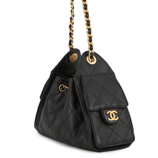 CHANEL CHANEL25 ChainShoulder Bag BlackAS5631 Caviar Leather Size Mini