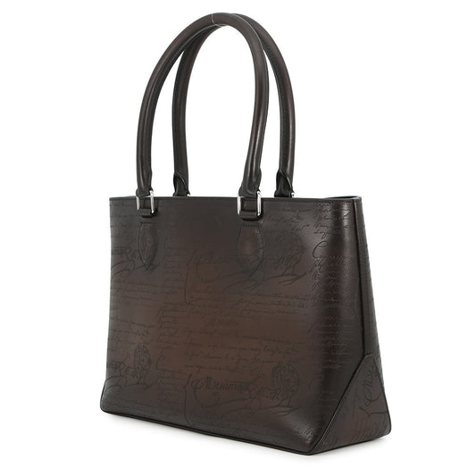 Berluti Calligraphy Tote Bag Brown scritto leather Size Mini