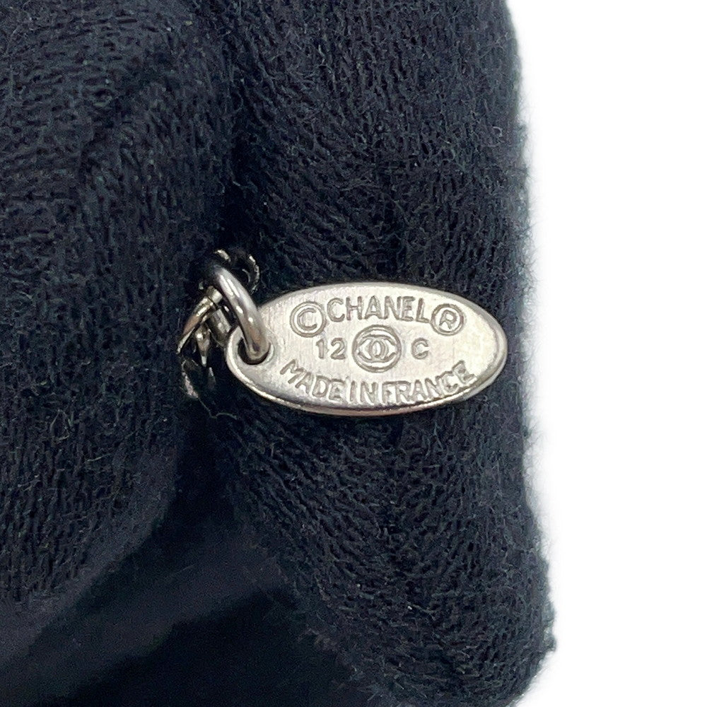 CHANEL CC Logo Pendant Top Necklace Metal Rhinestone