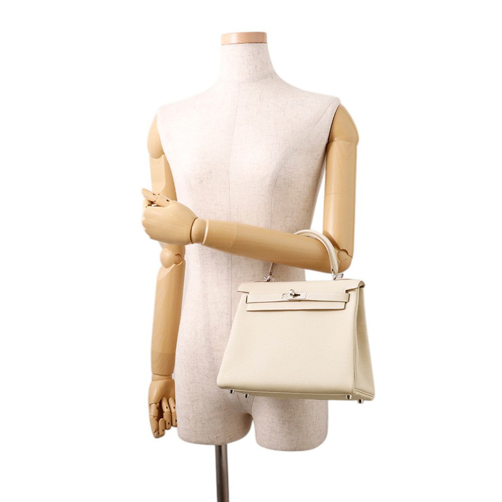 HERMES Kelly Retourne sewing Craie Togo Leather Size 25