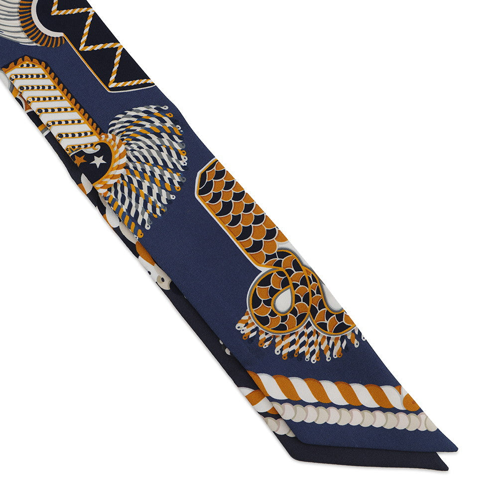 HERMES Twilly Ceremonial Epaulettes EPAULETTES DE GALA Fall/Winter 2023 Marine/Gold/Blanc Silk100%