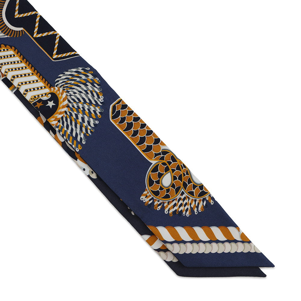 HERMES Twilly Ceremonial Epaulettes EPAULETTES DE GALA Fall/Winter 2023 Marine/Gold/Blanc Silk100%