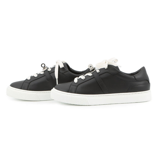 HERMES Sneakers Day Black Leather Size 36
