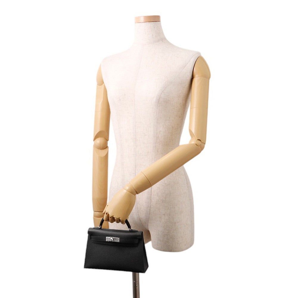 HERMES Mini Kelly 2 Black Epsom Size K PN 575 AT