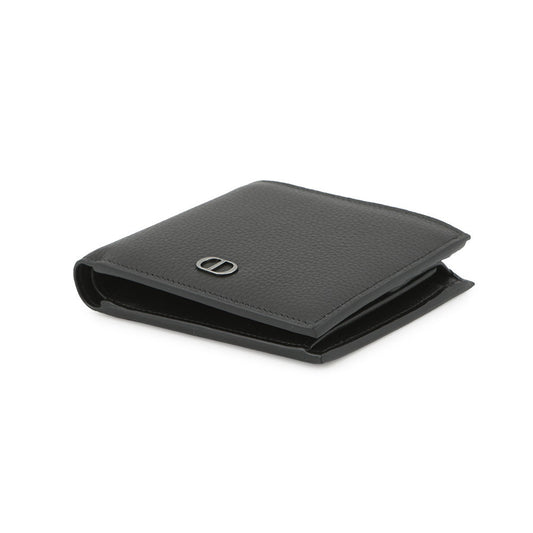 Dior CD Icon Bi-fold Wallet Black2ESBC027CDI_H00N Grained CalfLeather