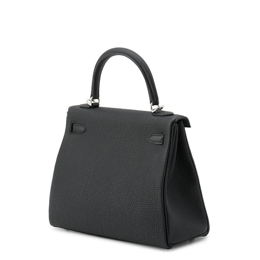 HERMES Kelly Retourne Black Togo Leather Size 25