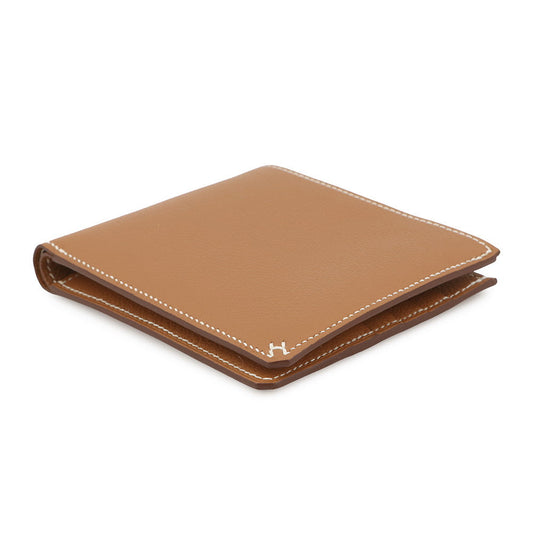 HERMES HSellier Compact Wallet Gold Evercolor