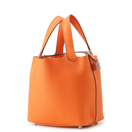 HERMES Picotin Lock Orange minyan Taurillon Clemence Size PM