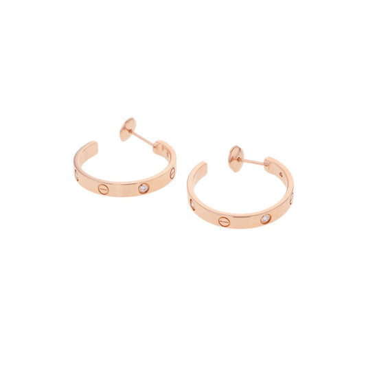 CARTIER Love Hoop Earrings Size Medium ModelB8301433 18K Pink Gold