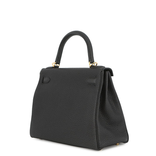 HERMES Kelly Retourne Black Togo Leather Size 28
