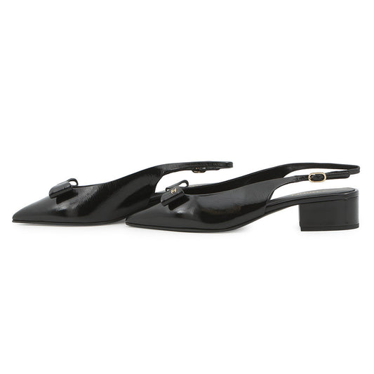 CHANEL slingback shoes BlackG46549 B20973 94305 Patent Leather Size 38